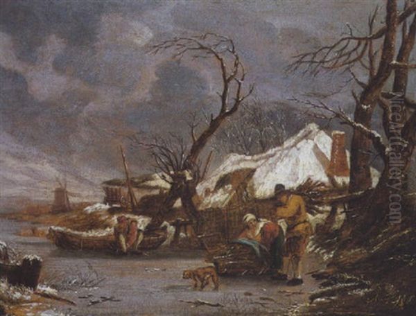 Winterlandschap Oil Painting by Thomas Heeremans