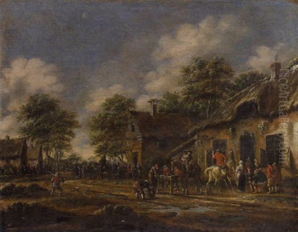 Belebte Dorfstrase











Belebte Dorgstrase Mit Einem Wirtshaus Vorne Rechts, Vor Dem Reiter Halt Machen Oil Painting by Thomas Heeremans