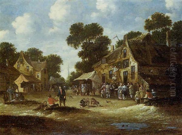 La Place Du Village Oil Painting by Thomas Heeremans