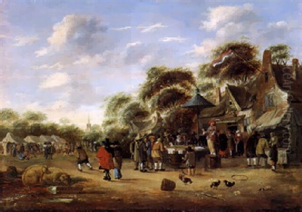 Jahrmarkt Auf Einer Dorfstrasse by Thomas Heeremans