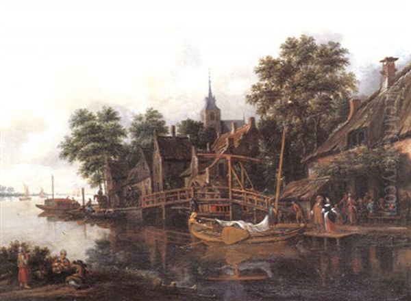 Hollandische Flusandschaft Oil Painting by Thomas Heeremans