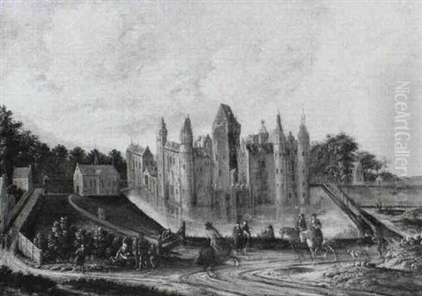 A View Of Kasteel Egmond by Thomas Heeremans