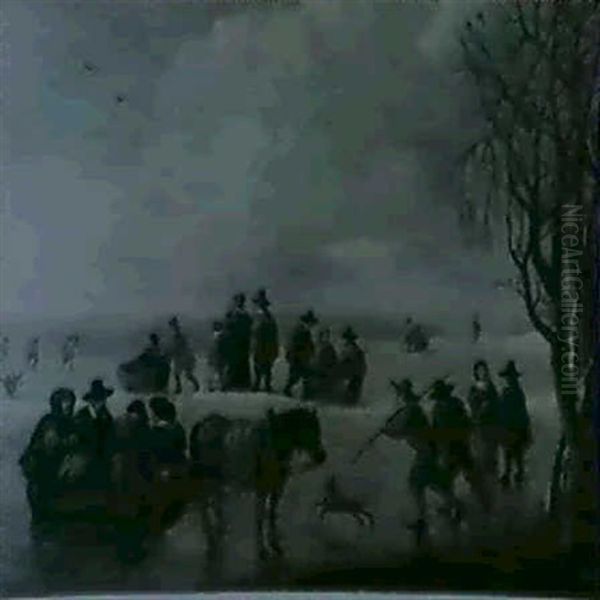 Eisvergnugen Auf Holl Oil Painting by Thomas Heeremans