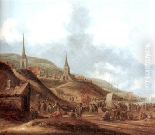 Ansicht Von Ter Haide Bei Scheveningen Oil Painting by Thomas Heeremans