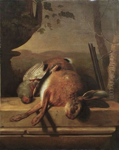 Jagdstilleben Mit Hase Und Rebhuhn Oil Painting by Jan Hendrik Heerenbrood