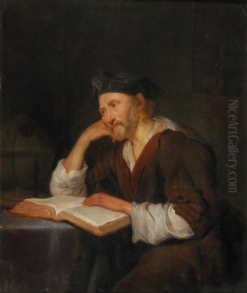 A Philosopher Oil Painting by Hendrik Heerschop