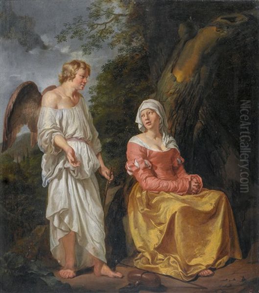 Hagar Und Der Engel Oil Painting by Hendrik Heerschop