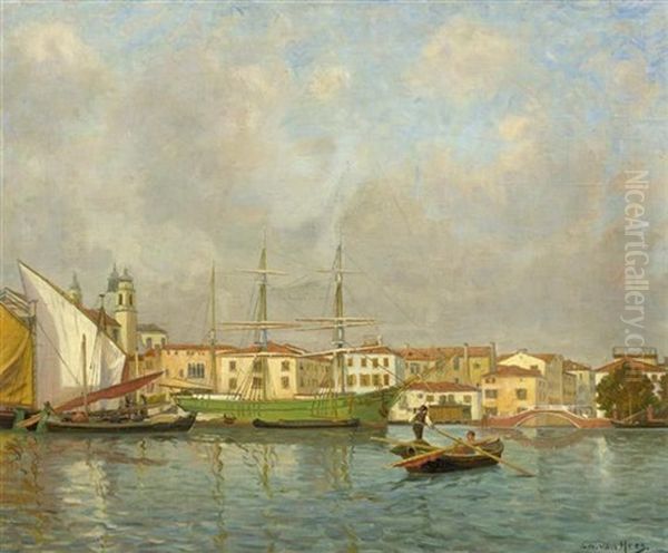 Ansicht Von Venedig Oil Painting by Gustav Adolf Van Hees