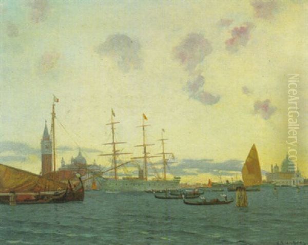 Venedig Oil Painting by Gustav Adolf Van Hees