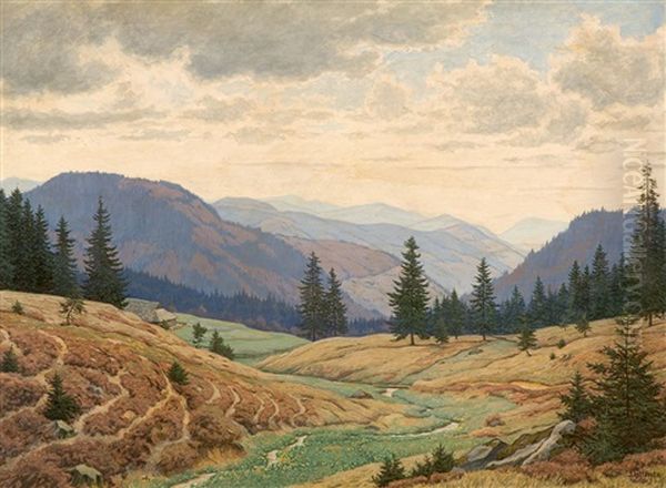 Blick Vom Feldberg Uber Das Wiesental Im Herbst by Julius Heffner