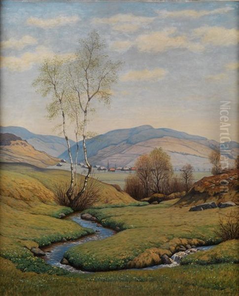 Idyllische Flusslandschaft by Julius Heffner