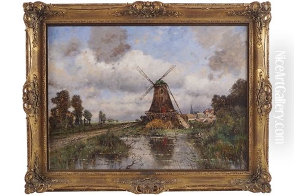 Windmill Oil Painting by Karl Heffner