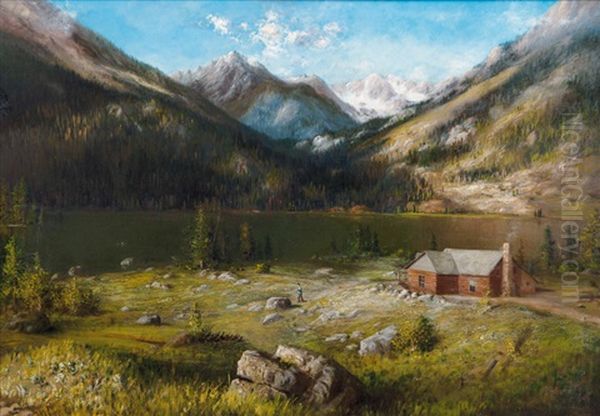 Lake In The Alps Oil Painting by Karl Heffner