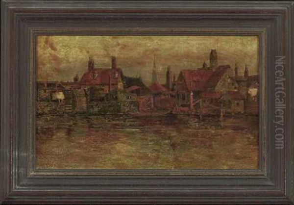 Old Houses, Winsor Oil Painting by Karl Heffner