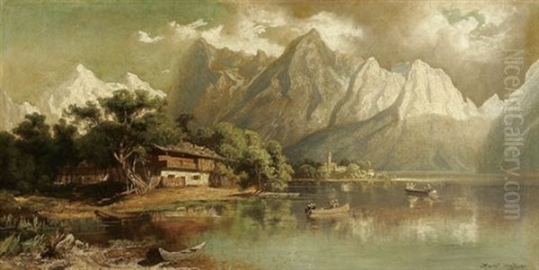 A Tyrolean Landscape Oil Painting by Karl Heffner