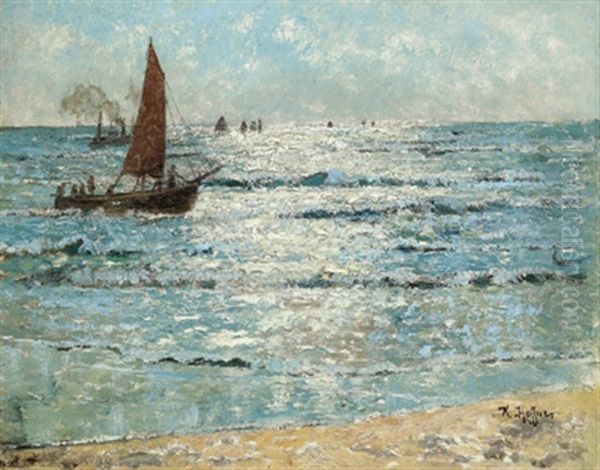 Nachmittagsstimmung Am Meer Oil Painting by Karl Heffner