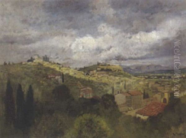 Landschaft Mit Sicht Auf Florenz Oil Painting by Karl Heffner