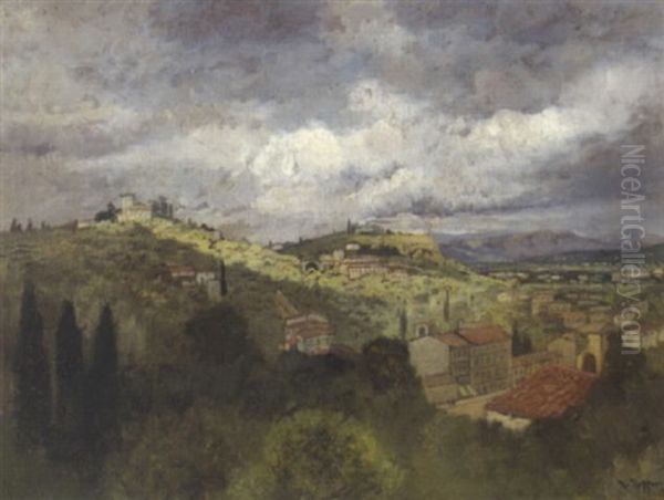 Landschaft Mit Sicht Auf Florenz Oil Painting by Karl Heffner