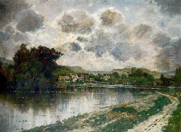 Streatley On Thames Oil Painting by Karl Heffner