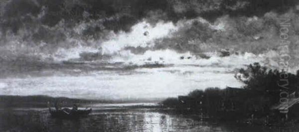 Mondschein Uber Dem Starnberger See Oil Painting by Karl Heffner