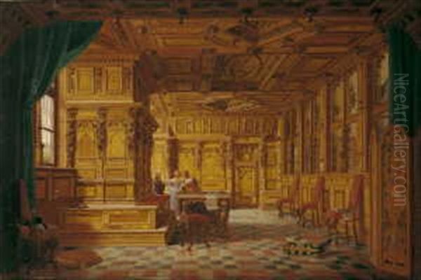 Die Betstube Der Herzogin In Schloss Gottorf, Schleswig Oil Painting by Heinrich Anton Heger