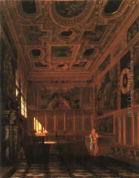 Sala Del Collegio A Palazzo Ducale, Venice Oil Painting by Heinrich Anton Heger