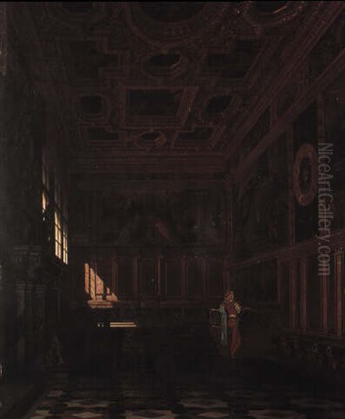 Sala Del Collegio, Palazzo Ducale, Venezia Oil Painting by Heinrich Anton Heger