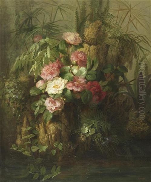 Stilleben Mit Blumen Oil Painting by Theresa Maria Hegg