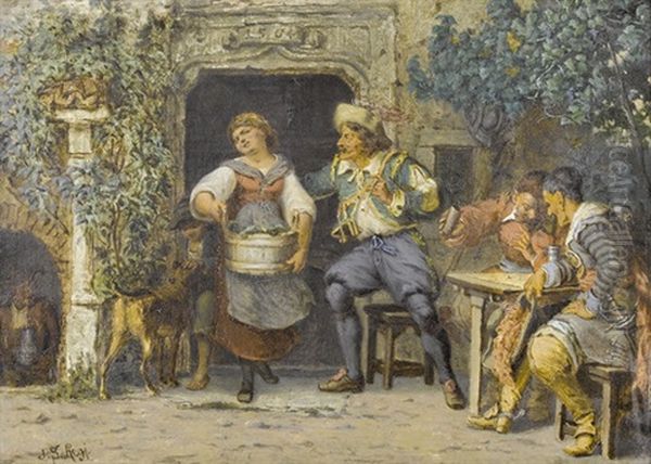 Ein Aufdringlicher Gast Oil Painting by Johann-Salomon Hegi