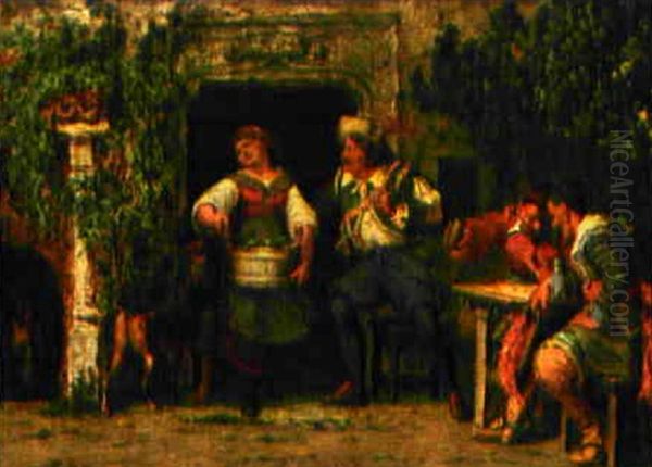 Ein Zudringlicher Gast Oil Painting by Johann-Salomon Hegi