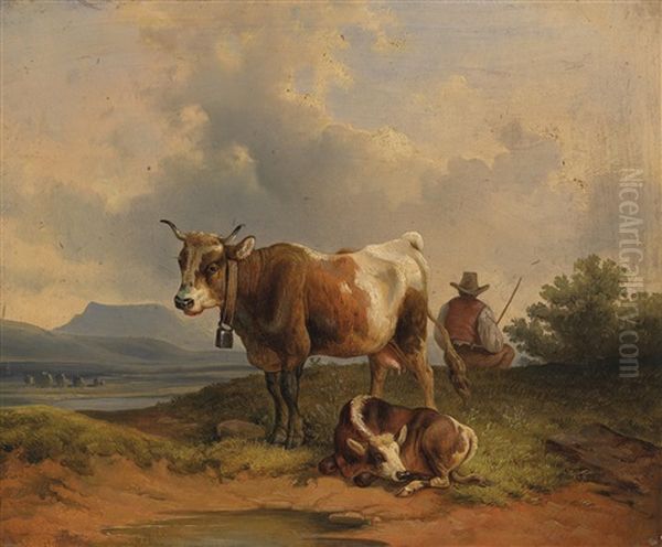 Hirtenrast Oil Painting by Joseph Heicke