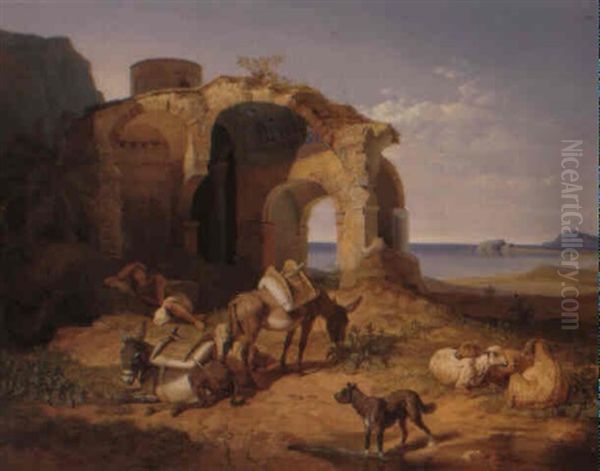 Ambeloky Bei Athen Oil Painting by Karl Wilhelm Von Heideck