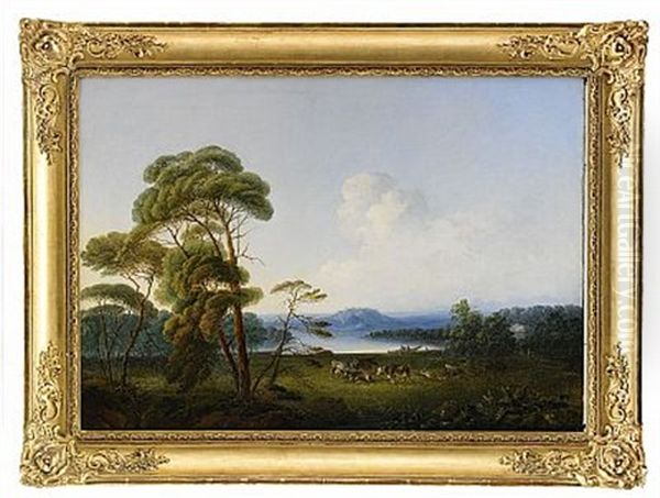 Pastoralt Landskap Oil Painting by Per Gustaf von Heideken