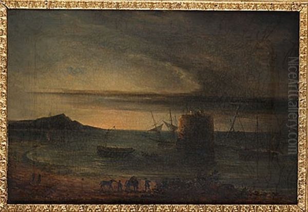 Motiv Fran Karlskrona Oil Painting by Per Gustaf von Heideken