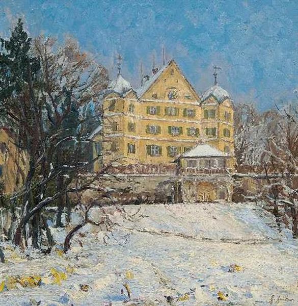 Ansicht Von Schloss Leutstetten Oil Painting by Hans Heider