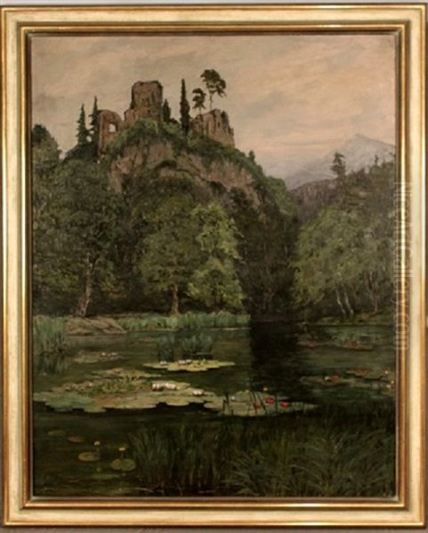 Burgruine Karlstein Auf Dem Paukrazfelsen by Hans Von Heider