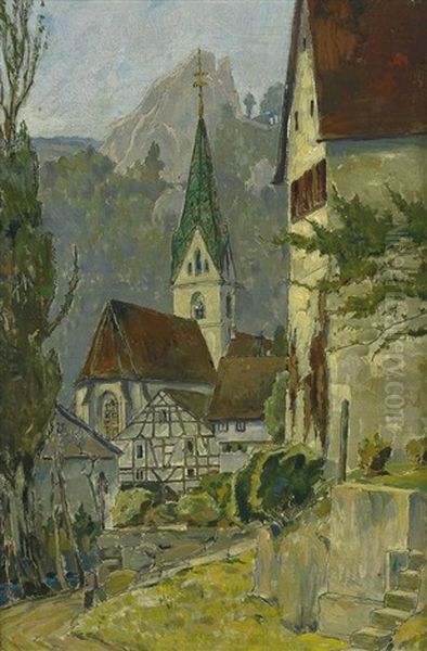 Blick Auf Schwabisches Kirchdorf by Hans Von Heider