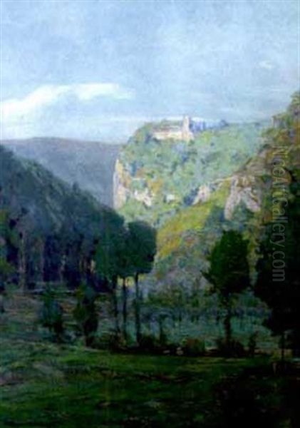 Landschaft Bei Urach Oil Painting by Hans Von Heider