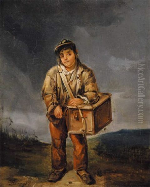 Leierkastenspieler Oil Painting by Jean Louis Heiggen