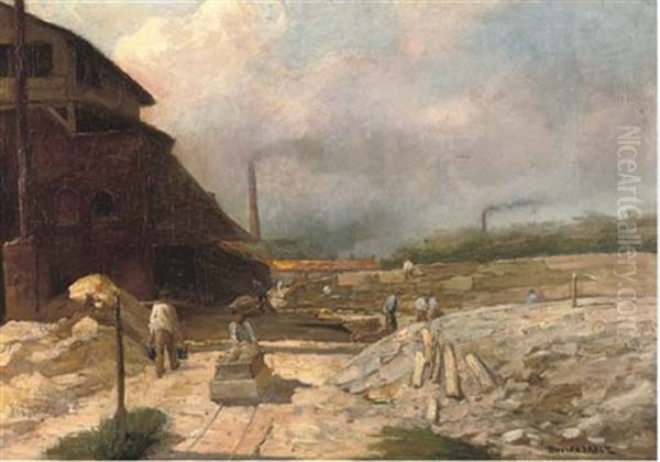 Steenbakkerij Ouderzorg, Leierdorp - The Brick Factory Oil Painting by Herman Heijenbrock