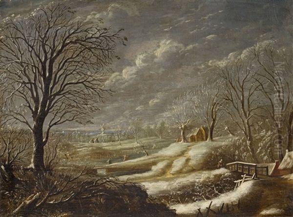 Winterlandschaft Oil Painting by Daniel van Heil