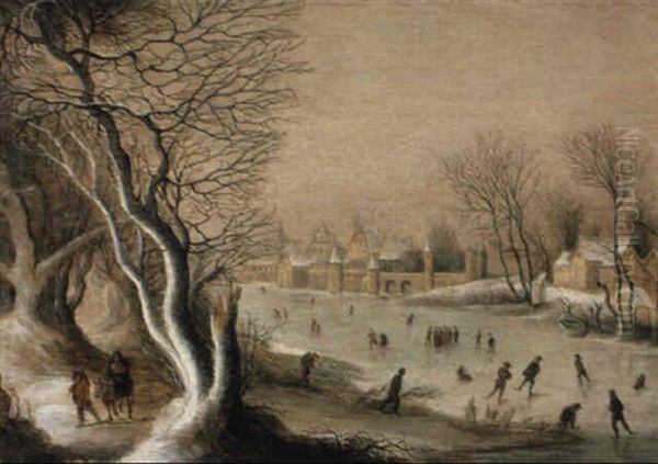 Eisvergnugen Oil Painting by Daniel van Heil