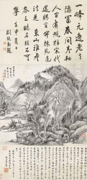 Landscape Of Fuchun Oil Painting by Dong Bangda