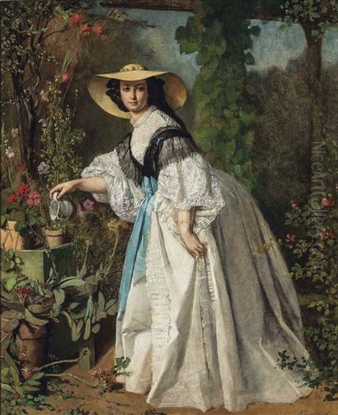 In The Garden Oil Painting by Ferdinand Heilbuth