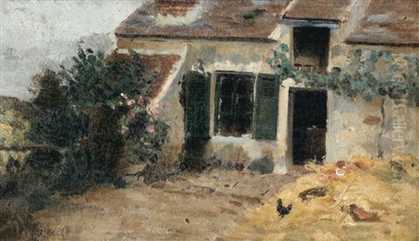 Cour De Ferme Oil Painting by Ferdinand Heilbuth