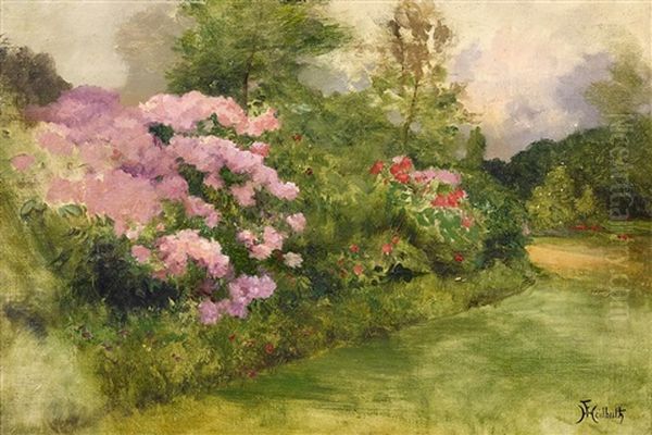 Rosengarten Studie Oil Painting by Ferdinand Heilbuth