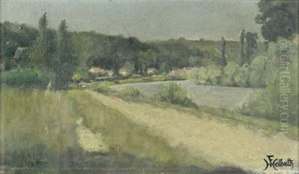 Bord De Riviere (+ 2 Others, Lrgr; 3 Works) Oil Painting by Ferdinand Heilbuth