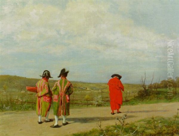 An Afternoon Stroll Oil Painting by Ferdinand Heilbuth