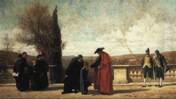 Meeting With The Cardinal Oil Painting by Ferdinand Heilbuth