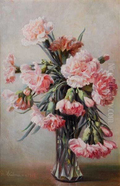 Carnations Oil Painting by Flora Heilmann